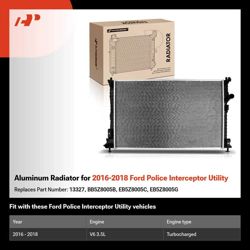 Aluminum Radiator for 2016-2018 Ford Police Interceptor Utility