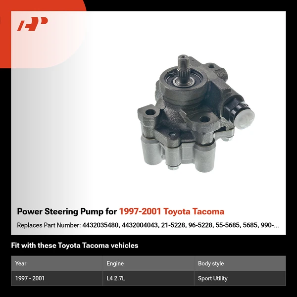 Power Steering Pump for 1997-2001 Toyota Tacoma