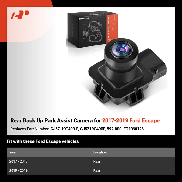 Rear Back Up Park Assist Camera for 2017-2019 Ford Escape
