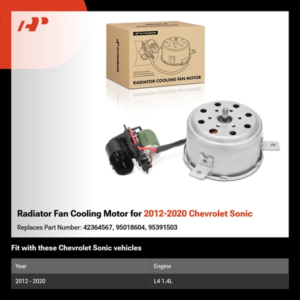 Radiator Fan Cooling Motor for 2012-2020 Chevrolet Sonic