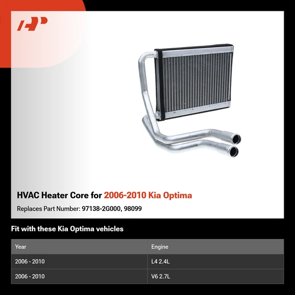 HVAC Heater Core for 2006-2010 Kia Optima