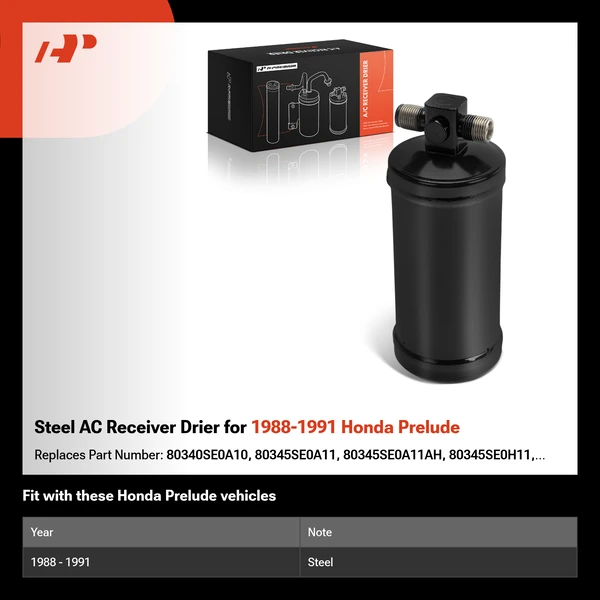 Steel AC Receiver Drier for 1988-1991 Honda Prelude