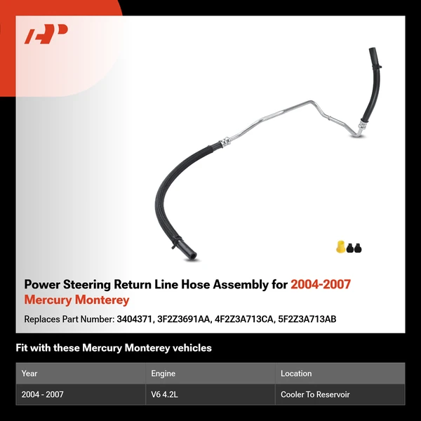Power Steering Return Line Hose Assembly for 2004-2007 Mercury Monterey