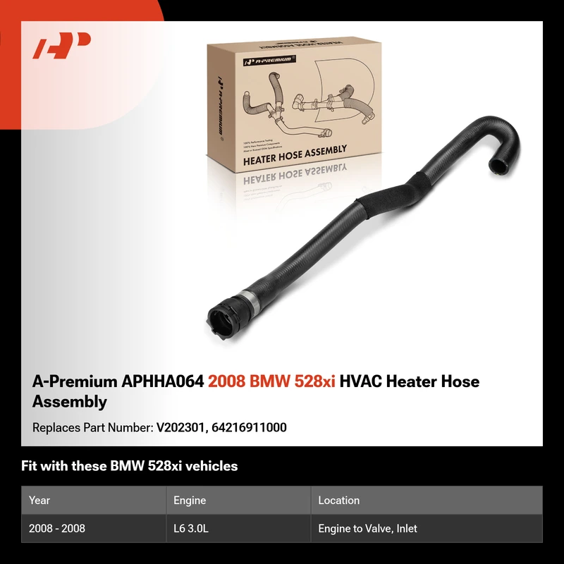 A-Premium APHHA064 2008 BMW 528xi HVAC Heater Hose Assembly