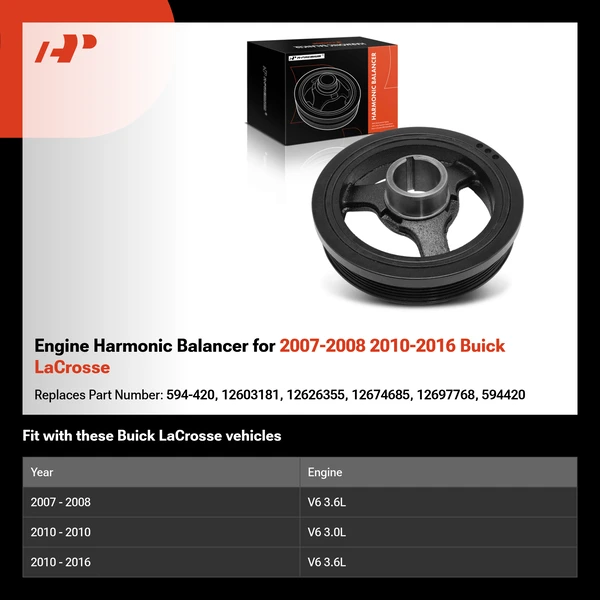 Engine Harmonic Balancer for 2007-2008 2010-2016 Buick LaCrosse