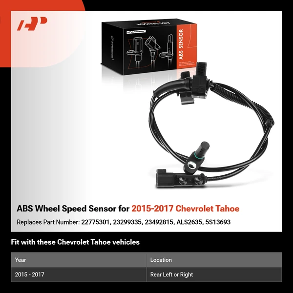 ABS Wheel Speed Sensor for 2015-2017 Chevrolet Tahoe