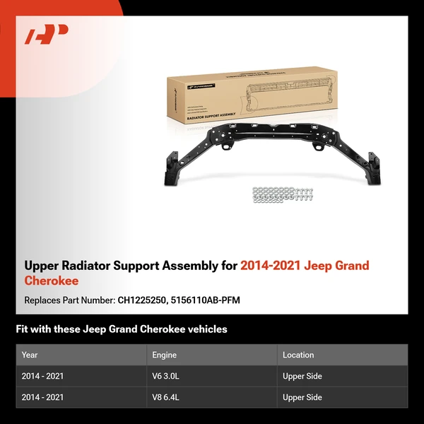 Upper Radiator Support Assembly for 2014-2021 Jeep Grand Cherokee