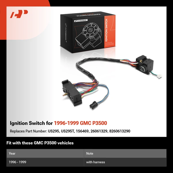 Ignition Switch for 1996-1999 GMC P3500