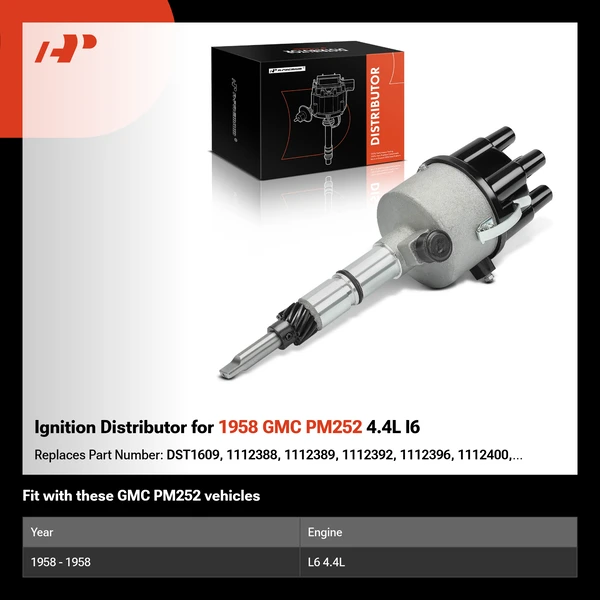 Ignition Distributor for 1958 GMC PM252 4.4L l6