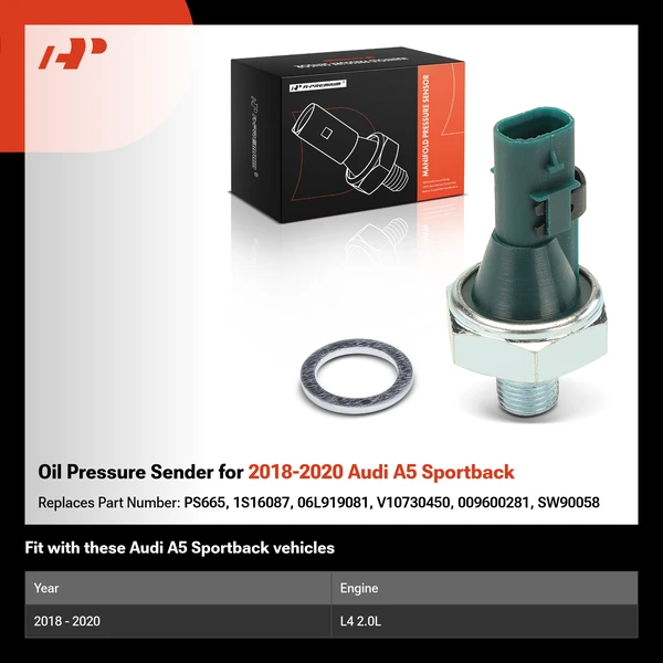 Oil Pressure Sender for 2018-2020 Audi A5 Sportback