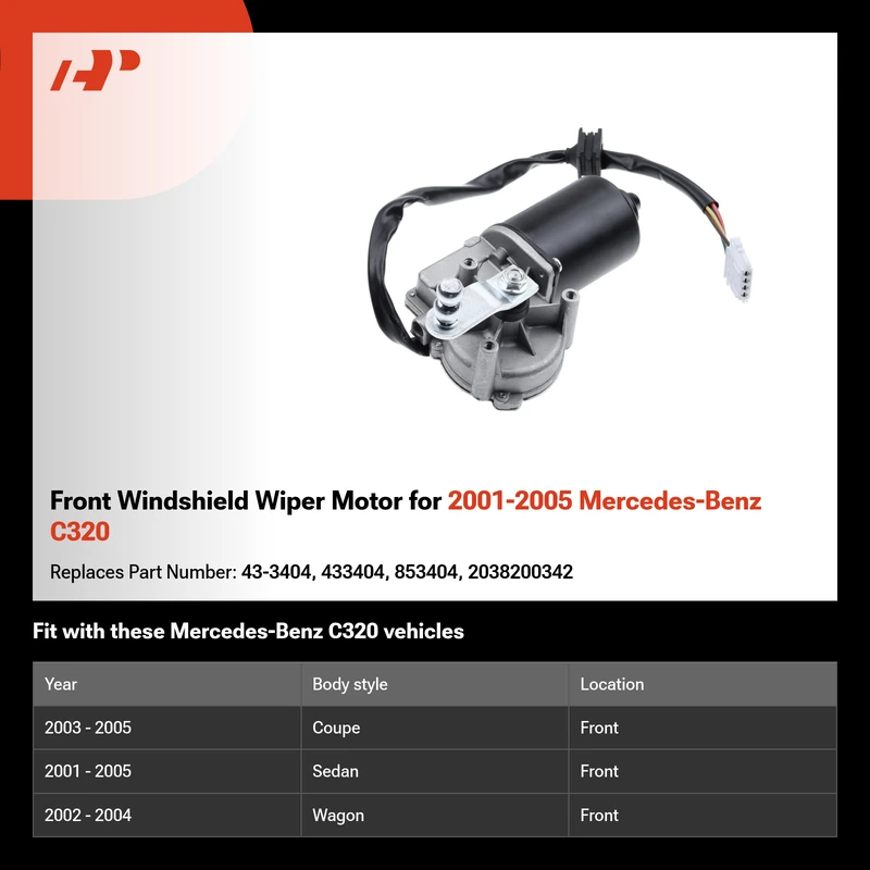Front Windshield Wiper Motor for 2001-2005 Mercedes-Benz C320