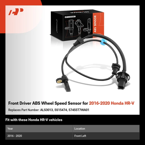 Front Driver ABS Wheel Speed Sensor for 2016-2020 Honda HR-V