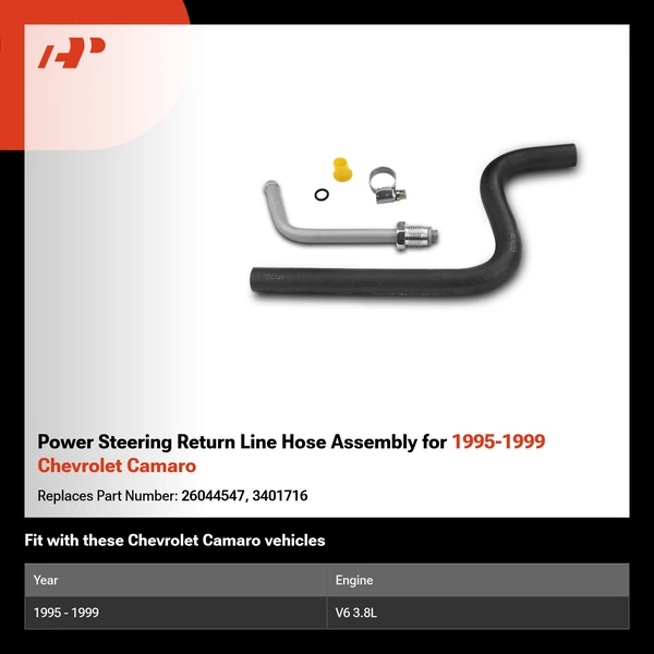 Power Steering Return Line Hose Assembly for 1995-1999 Chevrolet Camaro