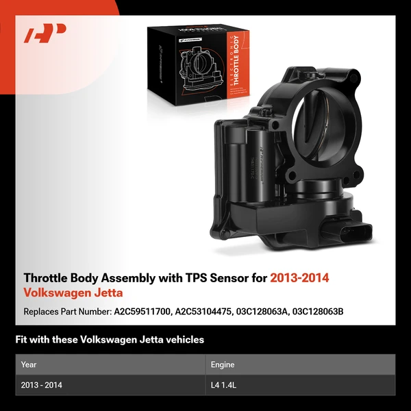 Throttle Body Assembly with TPS Sensor for 2013-2014 Volkswagen Jetta
