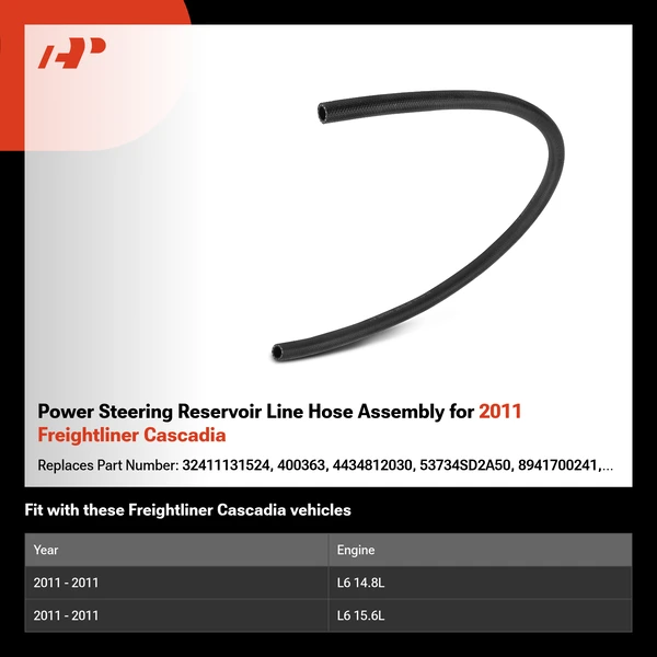 Power Steering Reservoir Line Hose Assembly for 2011 Freightliner Cascadia