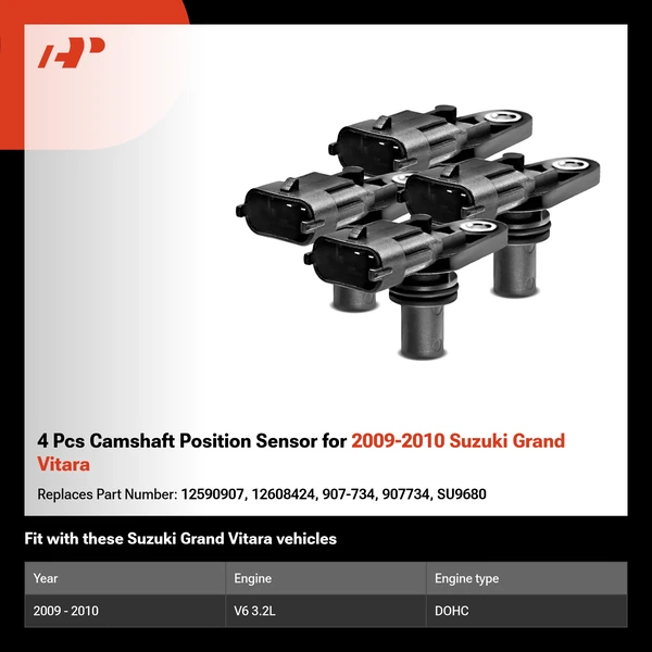 4 Pcs Camshaft Position Sensor for 2009-2010 Suzuki Grand Vitara