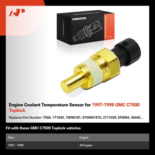 Engine Coolant Temperature Sensor for 1997-1998 GMC C7500 Topkick