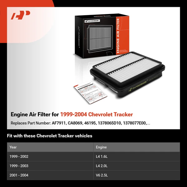 Engine Air Filter for 1999-2004 Chevrolet Tracker