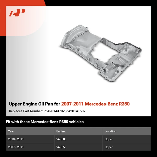 Upper Engine Oil Pan for 2007-2011 Mercedes-Benz R350