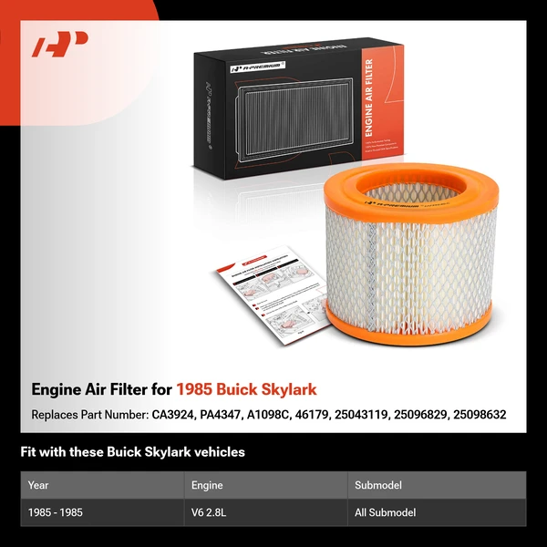 Engine Air Filter for 1985 Buick Skylark