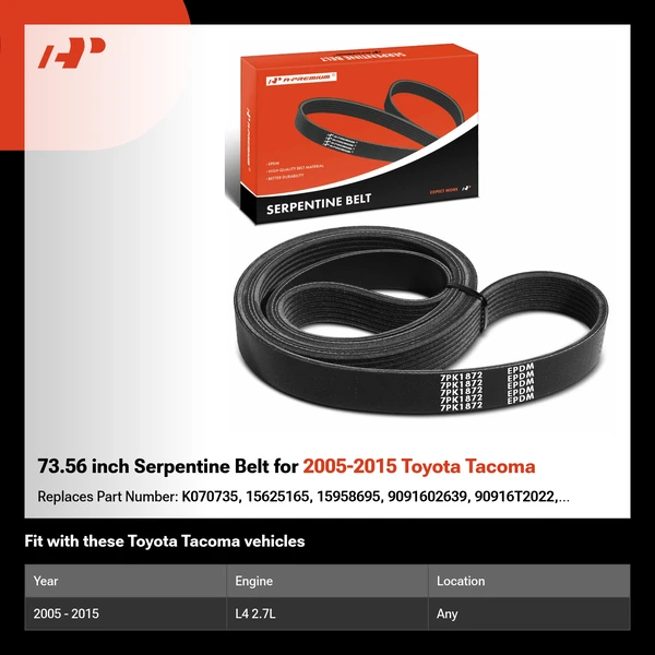 73.56 inch Serpentine Belt for 2005-2015 Toyota Tacoma