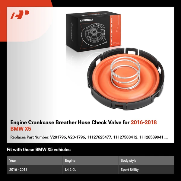 Engine Crankcase Breather Hose Check Valve for 2016-2018 BMW X5