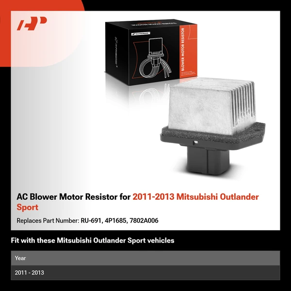 AC Blower Motor Resistor for 2011-2013 Mitsubishi Outlander Sport