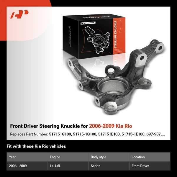Front Driver Steering Knuckle for 2006-2009 Kia Rio