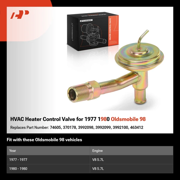 HVAC Heater Control Valve for 1977 1980 Oldsmobile 98
