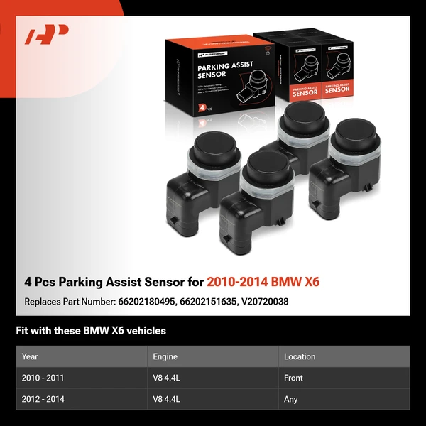 4 Pcs Parking Assist Sensor for 2010-2014 BMW X6