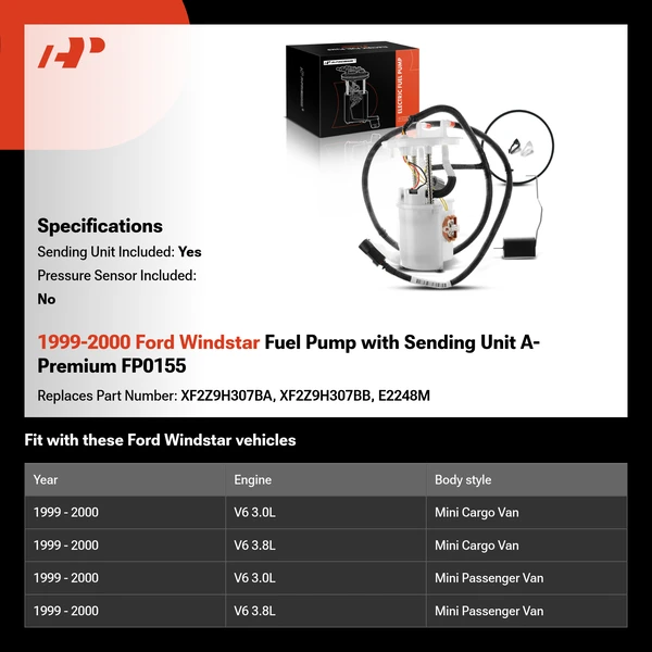 1999-2000 Ford Windstar Fuel Pump with Sending Unit A-Premium FP0155