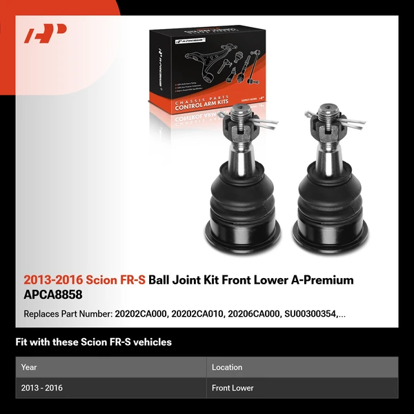 2013-2016 Scion FR-S Ball Joint Kit Front Lower A-Premium APCA8858