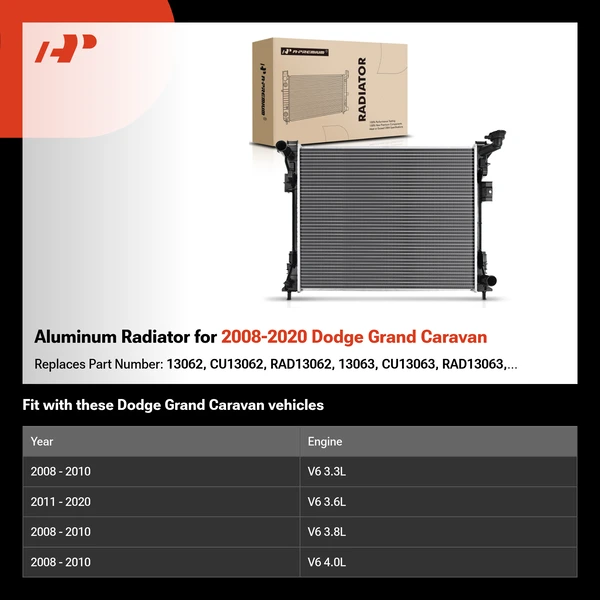 Aluminum Radiator for 2008-2020 Dodge Grand Caravan