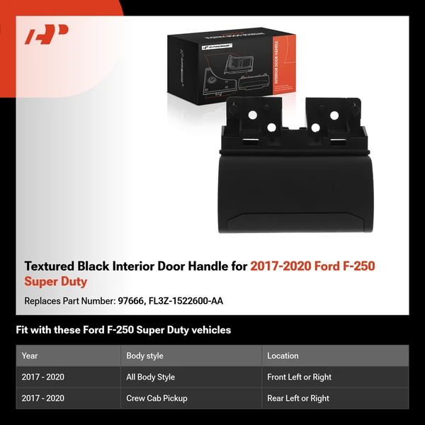 Textured Black Interior Door Handle for 2017-2020 Ford F-250 Super Duty