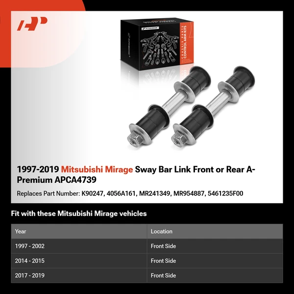 1997-2019 Mitsubishi Mirage Sway Bar Link Front or Rear A-Premium APCA4739