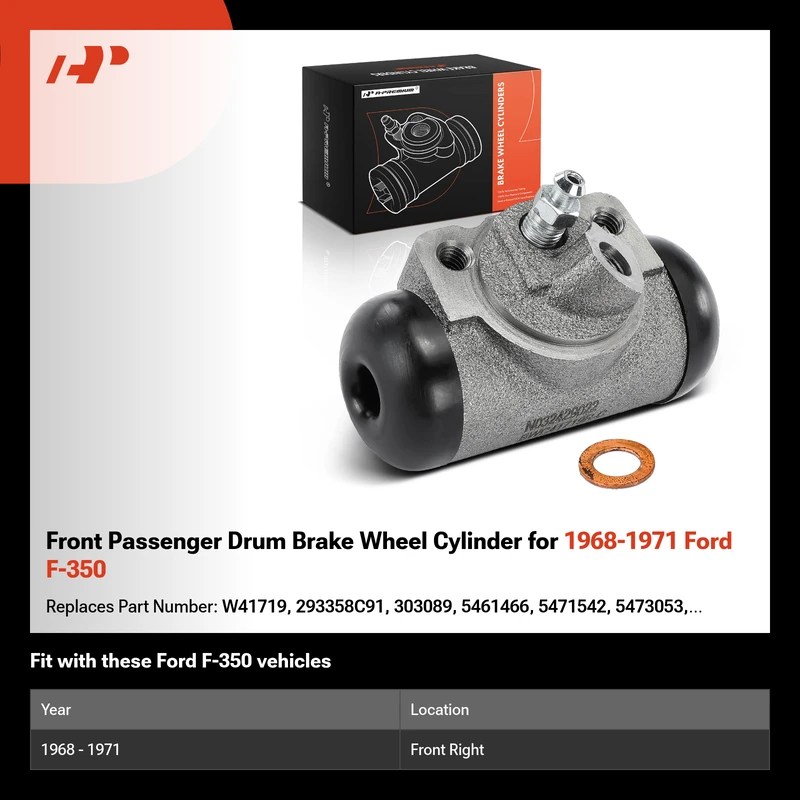 Front Passenger Drum Brake Wheel Cylinder for 1968-1971 Ford F-350