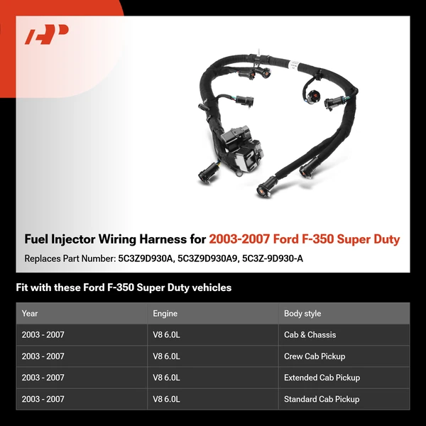 Fuel Injector Wiring Harness for 2003-2007 Ford F-350 Super Duty