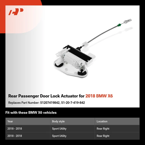 Rear Passenger Door Lock Actuator for 2018 BMW X6