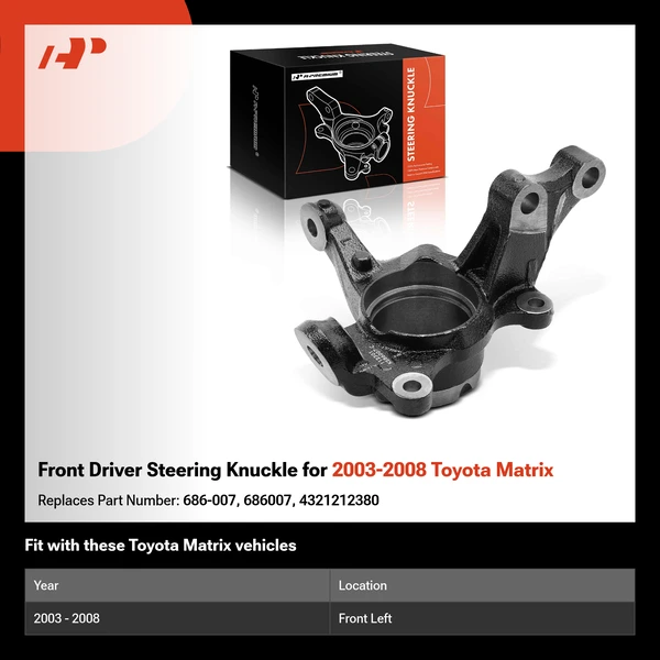 Front Driver Steering Knuckle for 2003-2008 Toyota Matrix