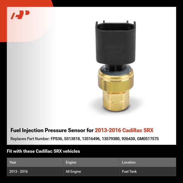 Fuel Injection Pressure Sensor for 2013-2016 Cadillac SRX