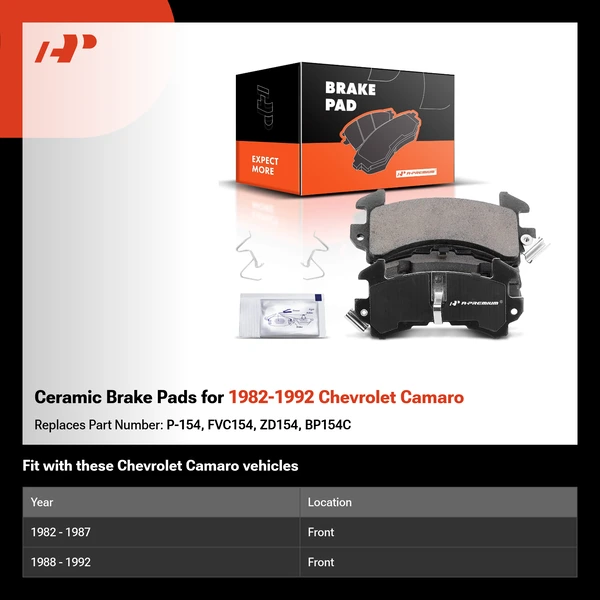 Ceramic Brake Pads for 1982-1992 Chevrolet Camaro