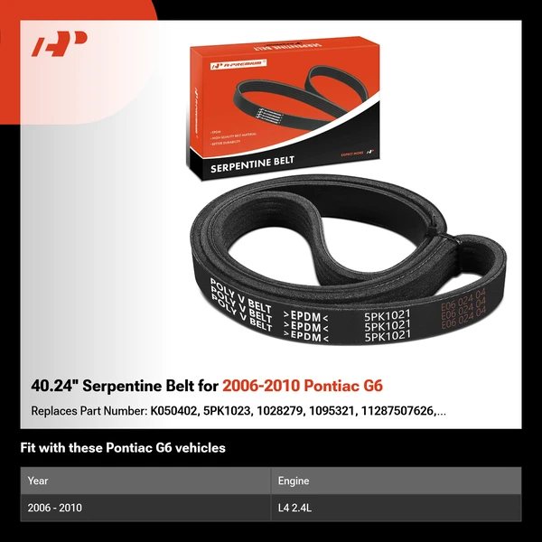 40.24'' Serpentine Belt for 2006-2010 Pontiac G6