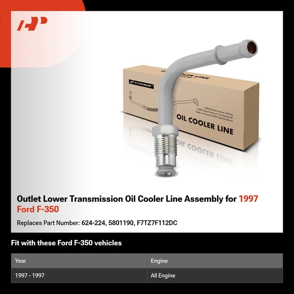 Outlet Lower Transmission Oil Cooler Line Assembly for 1997 Ford F-350