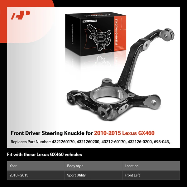 Front Driver Steering Knuckle for 2010-2015 Lexus GX460