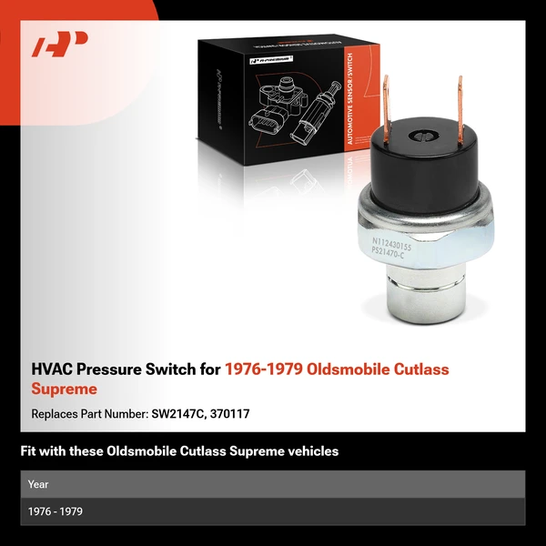 HVAC Pressure Switch for 1976-1979 Oldsmobile Cutlass Supreme