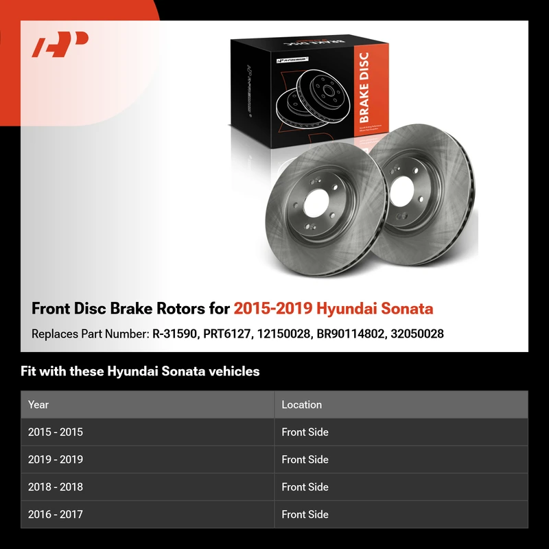 Front Disc Brake Rotors for 2015-2019 Hyundai Sonata