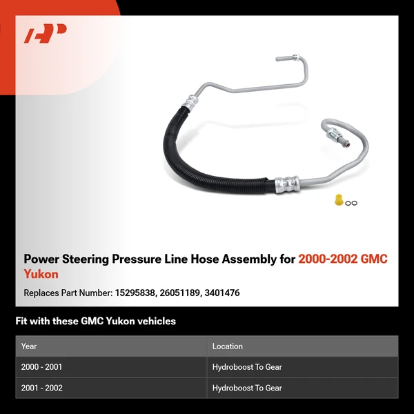 Power Steering Pressure Line Hose Assembly for 2000-2002 GMC Yukon