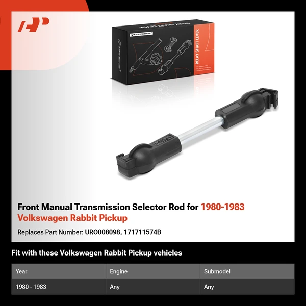 Front Manual Transmission Selector Rod for 1980-1983 Volkswagen Rabbit Pickup