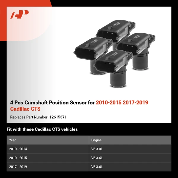 4 Pcs Camshaft Position Sensor for 2010-2015 2017-2019 Cadillac CTS
