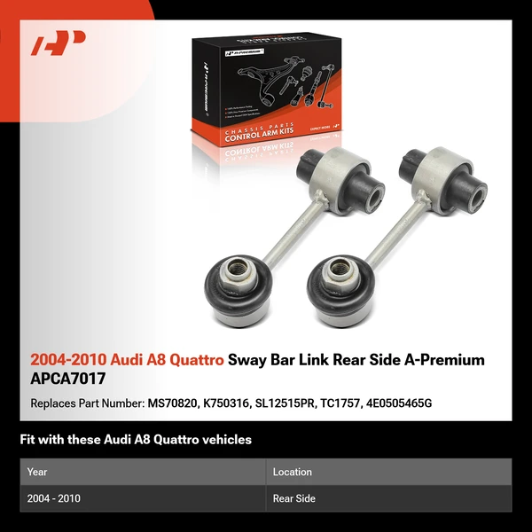 2004-2010 Audi A8 Quattro Sway Bar Link Rear Side A-Premium APCA7017